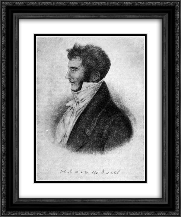 Ivan Kozlov 20x24 Black Ornate Wood Framed Art Print Poster with Double Matting by Kiprensky, Orest