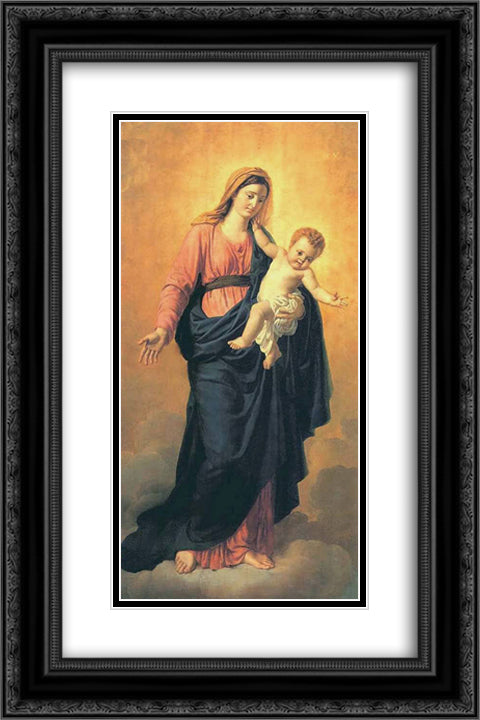 Madonna with the Child 16x24 Black Ornate Wood Framed Art Print Poster with Double Matting by Kiprensky, Orest