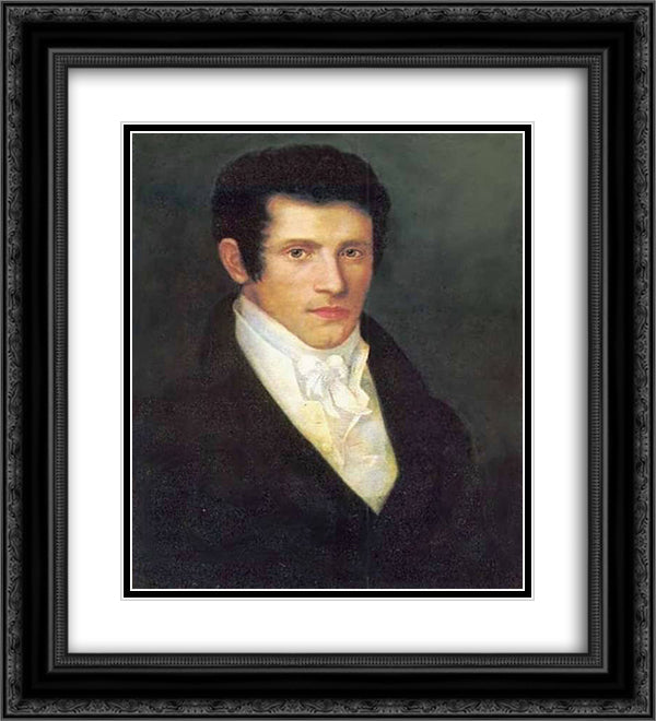 Male portrait 20x22 Black Ornate Wood Framed Art Print Poster with Double Matting by Kiprensky, Orest