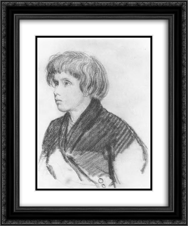 Peasant boy Andryushka 20x24 Black Ornate Wood Framed Art Print Poster with Double Matting by Kiprensky, Orest