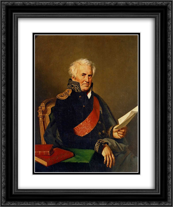 Portrait of Alexander Shishkov 20x24 Black Ornate Wood Framed Art Print Poster with Double Matting by Kiprensky, Orest
