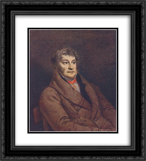 Portrait of an unknown man 20x22 Black Ornate Wood Framed Art Print Poster with Double Matting by Kiprensky, Orest