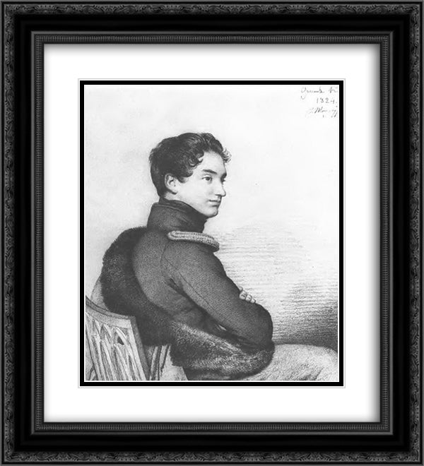 Portrait of Count Sergei Petrovich Buturlin 20x22 Black Ornate Wood Framed Art Print Poster with Double Matting by Kiprensky, Orest