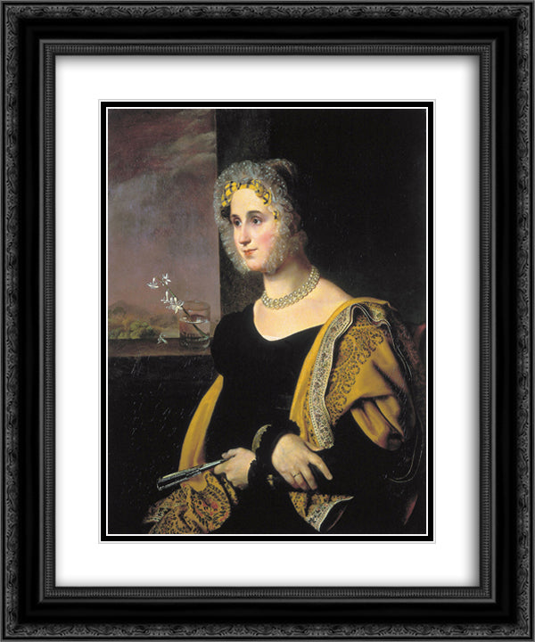 Portrait of Ekaterina Avdulina 20x24 Black Ornate Wood Framed Art Print Poster with Double Matting by Kiprensky, Orest