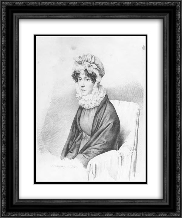 Portrait of Ekaterina Petrovna Rostopchina 20x24 Black Ornate Wood Framed Art Print Poster with Double Matting by Kiprensky, Orest