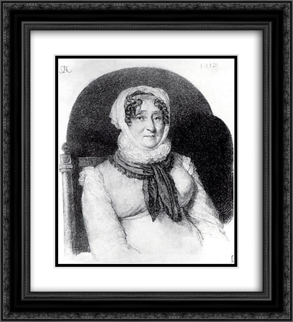 Portrait of Elizabeth Olenina 20x22 Black Ornate Wood Framed Art Print Poster with Double Matting by Kiprensky, Orest