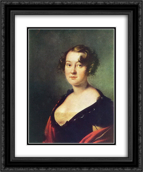 Portrait of Golitsyna 20x24 Black Ornate Wood Framed Art Print Poster with Double Matting by Kiprensky, Orest