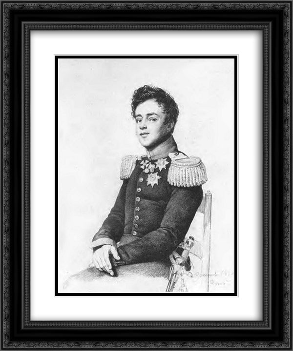Portrait of Grand Duke Michael Pavlovich of Russia 20x24 Black Ornate Wood Framed Art Print Poster with Double Matting by Kiprensky, Orest