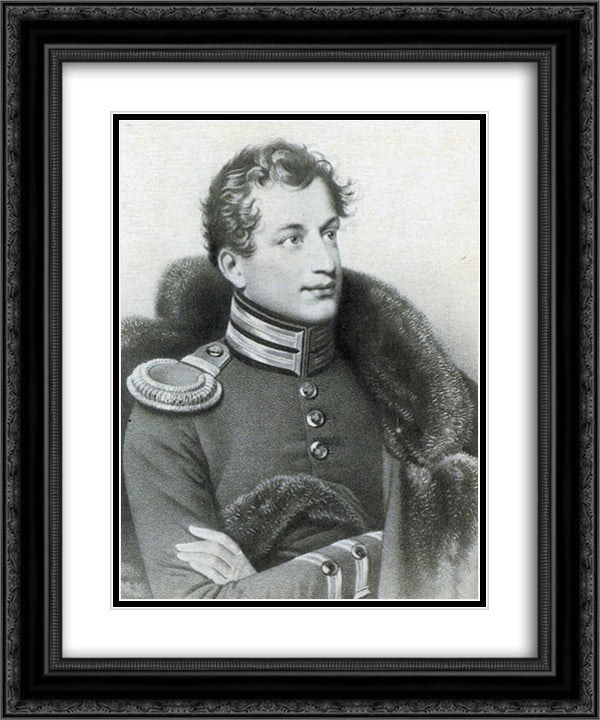 Portrait of Ivan Aleksandrovich Annenkov 20x24 Black Ornate Wood Framed Art Print Poster with Double Matting by Kiprensky, Orest