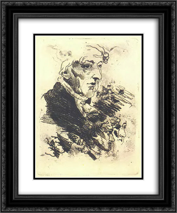 Portrait of Ivan Dmitrevsky 20x24 Black Ornate Wood Framed Art Print Poster with Double Matting by Kiprensky, Orest