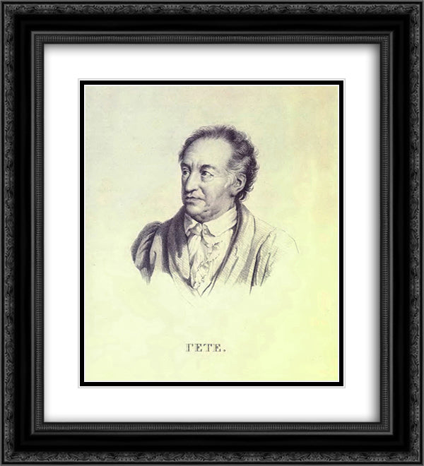 Portrait of Johann Wolfgang von Goethe 20x22 Black Ornate Wood Framed Art Print Poster with Double Matting by Kiprensky, Orest