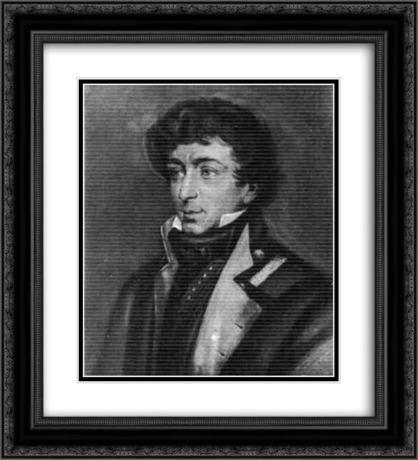 Portrait of Konstantin Batyushkov 20x22 Black Ornate Wood Framed Art Print Poster with Double Matting by Kiprensky, Orest