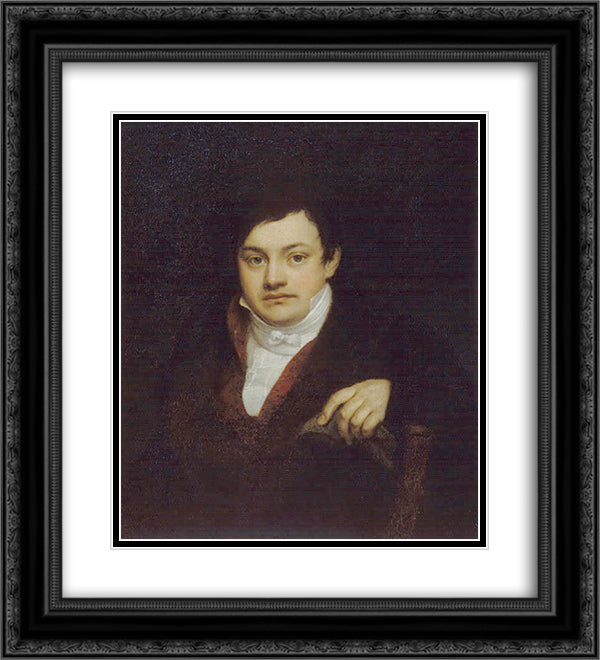 Portrait of Kusov Aleksey Ivanovich 20x22 Black Ornate Wood Framed Art Print Poster with Double Matting by Kiprensky, Orest
