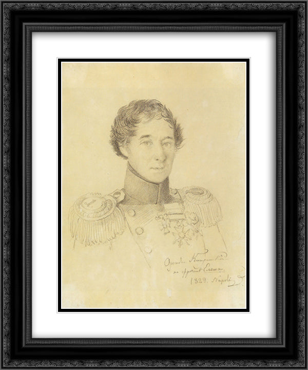 Portrait of lieutenant-commander Nikolay Epanchin 20x24 Black Ornate Wood Framed Art Print Poster with Double Matting by Kiprensky, Orest