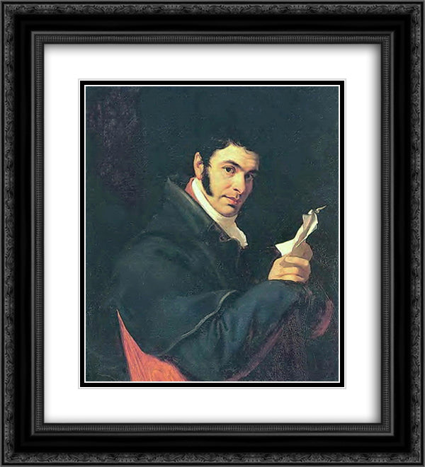 Portrait of Nicholas Semenovich Mosolov 20x22 Black Ornate Wood Framed Art Print Poster with Double Matting by Kiprensky, Orest