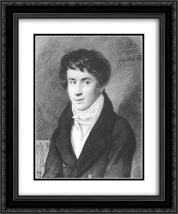 Portrait of Nikita Mikhailovich Muraviev 20x24 Black Ornate Wood Framed Art Print Poster with Double Matting by Kiprensky, Orest