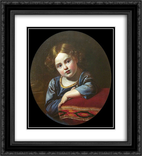 Portrait of Prince E.G. Gagarin as a child 20x22 Black Ornate Wood Framed Art Print Poster with Double Matting by Kiprensky, Orest