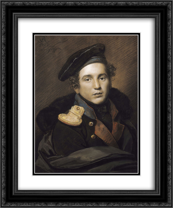 Portrait of Pyotr Olenin 20x24 Black Ornate Wood Framed Art Print Poster with Double Matting by Kiprensky, Orest