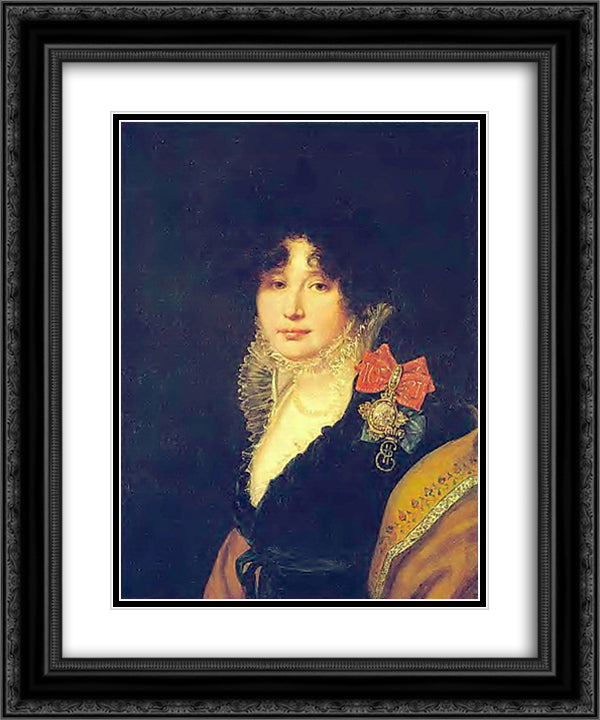 Portrait of the Princess A. Scherbatova 20x24 Black Ornate Wood Framed Art Print Poster with Double Matting by Kiprensky, Orest