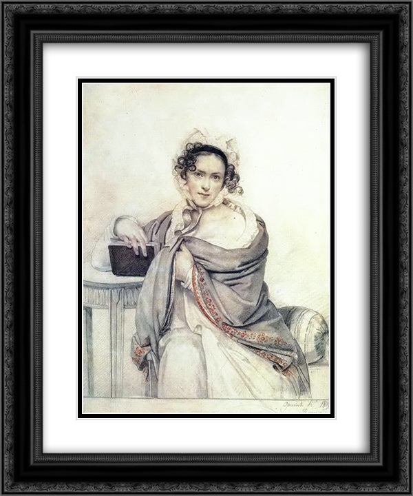 Portrait of the Princess S. S. Scherbatova 20x24 Black Ornate Wood Framed Art Print Poster with Double Matting by Kiprensky, Orest