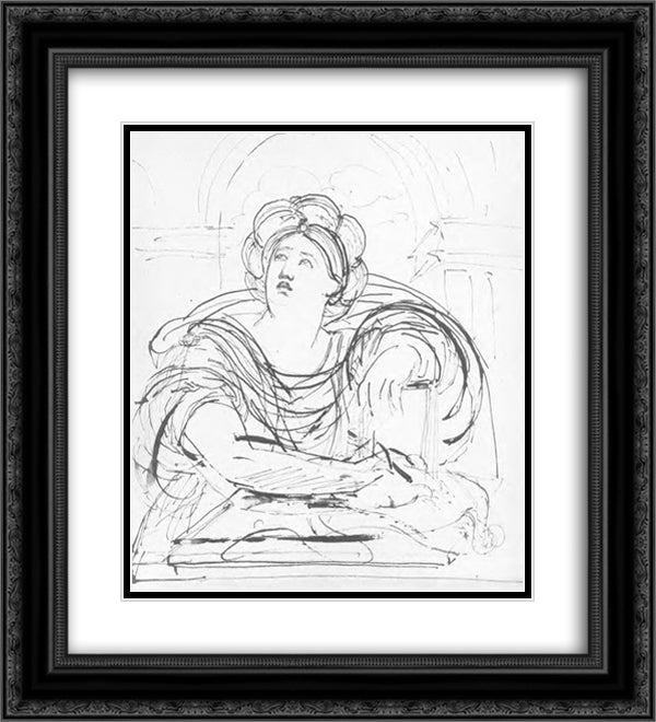 Tiburtine Sibyl 20x22 Black Ornate Wood Framed Art Print Poster with Double Matting by Kiprensky, Orest
