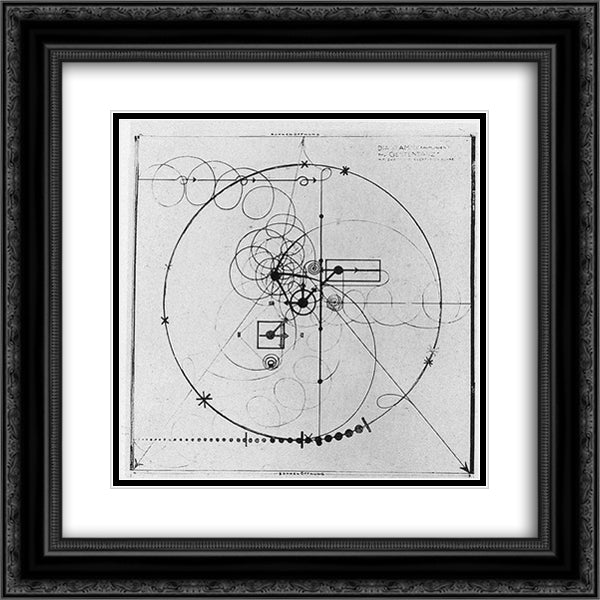 Diagram for Gesture Dance 20x20 Black Ornate Wood Framed Art Print Poster with Double Matting by Schlemmer, Oskar