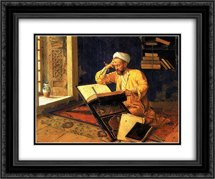 Theologist 24x20 Black Ornate Wood Framed Art Print Poster with Double Matting by Hamdi, Osman