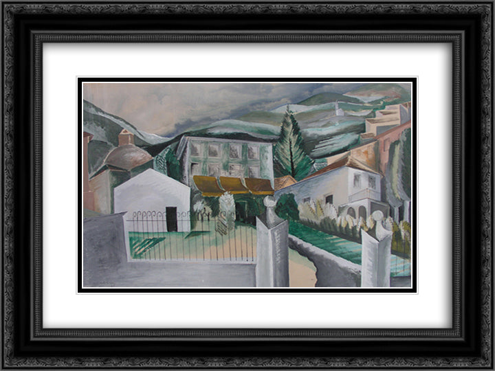 Como 24x18 Black Ornate Wood Framed Art Print Poster with Double Matting by Zadkine, Ossip