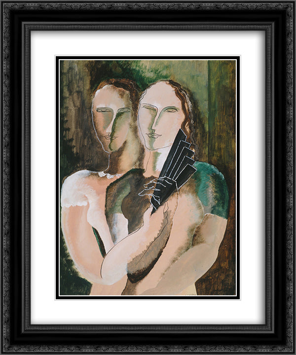 Couple to the range 20x24 Black Ornate Wood Framed Art Print Poster with Double Matting by Zadkine, Ossip