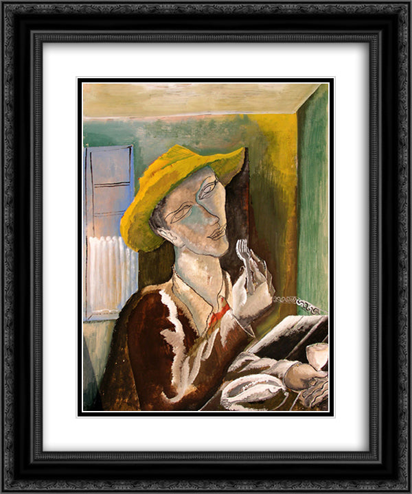 Man with the Yellow Hat 20x24 Black Ornate Wood Framed Art Print Poster with Double Matting by Zadkine, Ossip