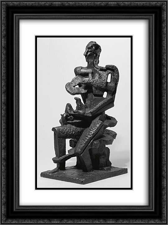 The messenger 18x24 Black Ornate Wood Framed Art Print Poster with Double Matting by Zadkine, Ossip