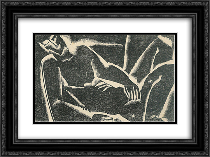 Untitled (The notebooks idealistic) 24x18 Black Ornate Wood Framed Art Print Poster with Double Matting by Zadkine, Ossip