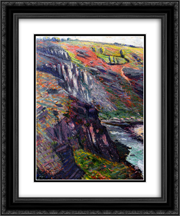 Landscape, Crozant 20x24 Black Ornate Wood Framed Art Print Poster with Double Matting by Friesz, Othon