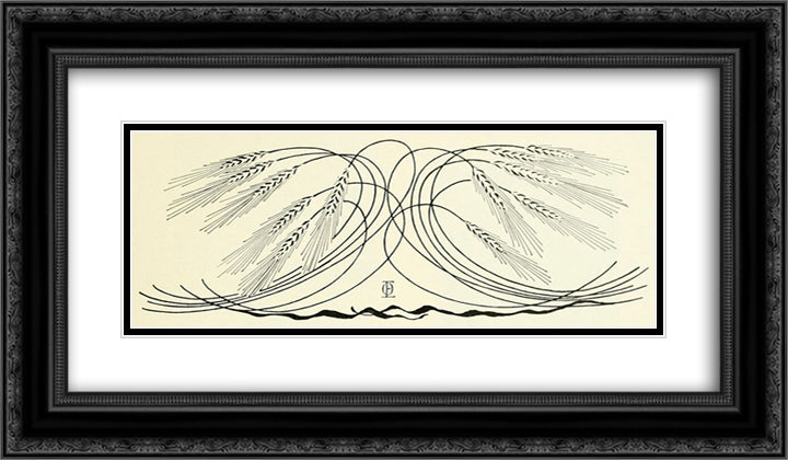 Decoration, epis de ble 24x14 Black Ornate Wood Framed Art Print Poster with Double Matting by Eckmann, Otto