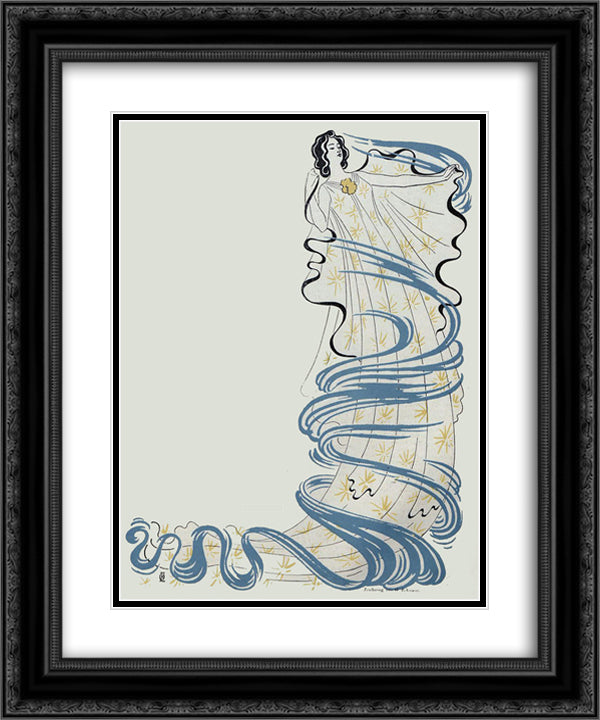 Jugend magazine 20x24 Black Ornate Wood Framed Art Print Poster with Double Matting by Eckmann, Otto