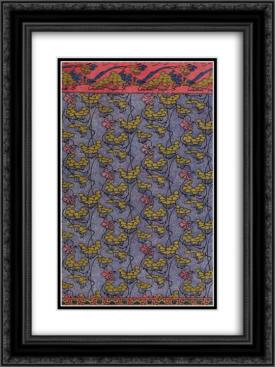 Wallpaper design 18x24 Black Ornate Wood Framed Art Print Poster with Double Matting by Eckmann, Otto