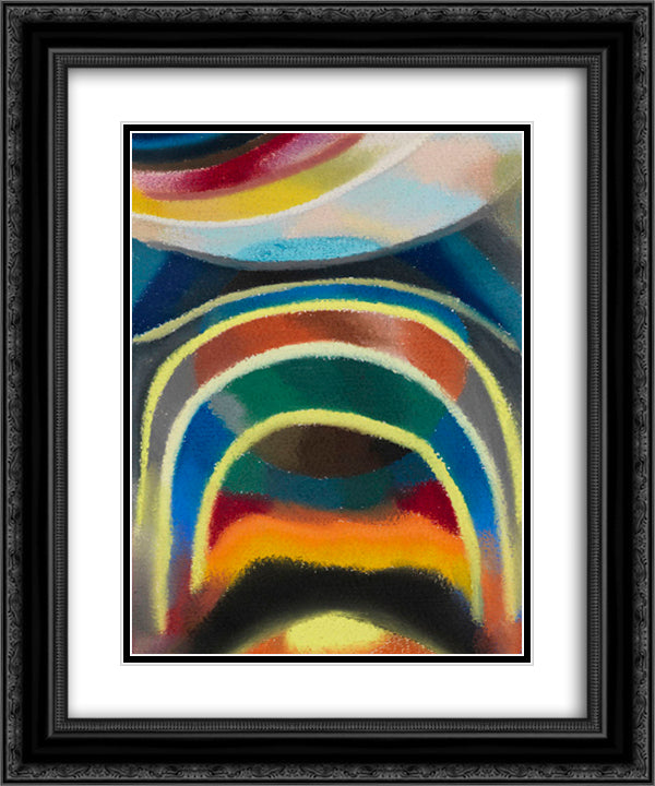 Lichtkreise (Kosmischer Regenbogen) 20x24 Black Ornate Wood Framed Art Print Poster with Double Matting by Freundlich, Otto