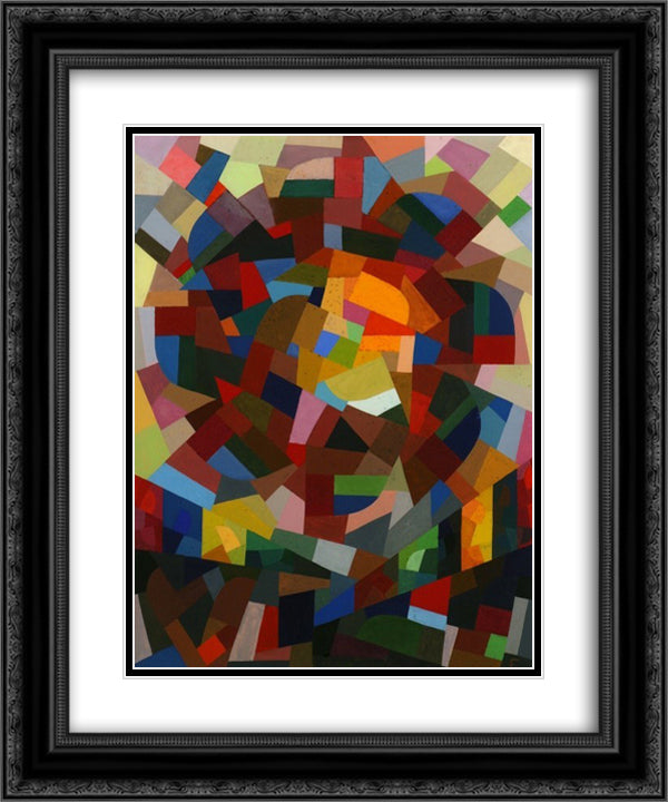 Rosace II 20x24 Black Ornate Wood Framed Art Print Poster with Double Matting by Freundlich, Otto