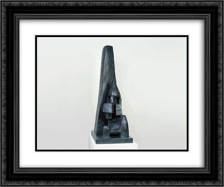 Sculpture Architecturale 24x20 Black Ornate Wood Framed Art Print Poster with Double Matting by Freundlich, Otto