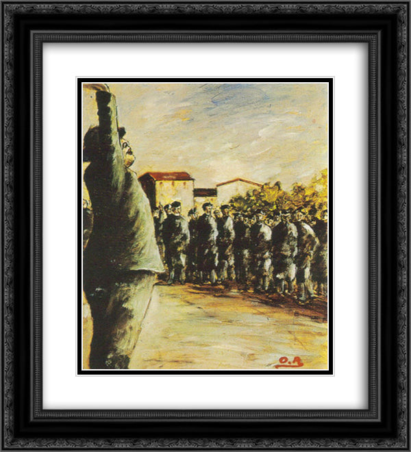Adunata 20x22 Black Ornate Wood Framed Art Print Poster with Double Matting by Rosai, Ottone