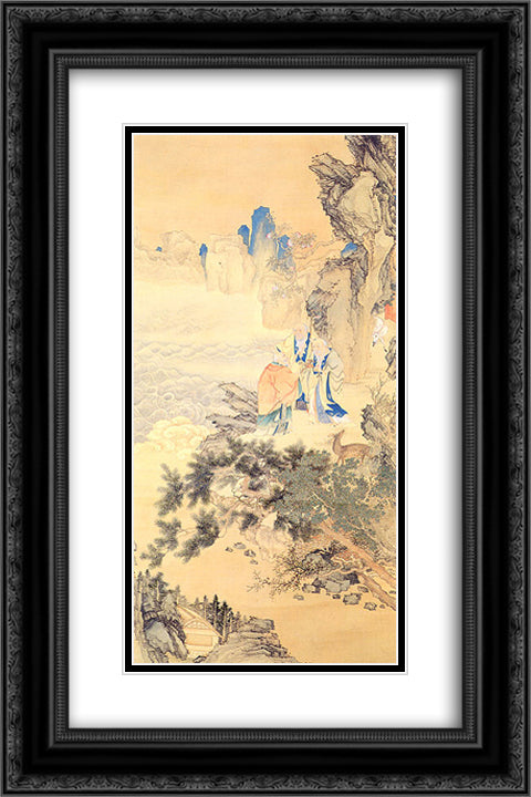 Samin munnyeondo 16x24 Black Ornate Wood Framed Art Print Poster with Double Matting by Owon