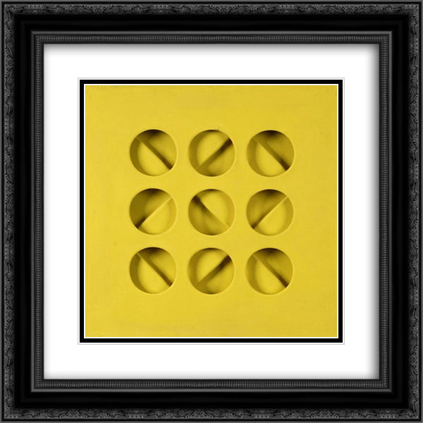 Intersuperficie Curva - Dal Giallo 20x20 Black Ornate Wood Framed Art Print Poster with Double Matting by Scheggi, Paolo