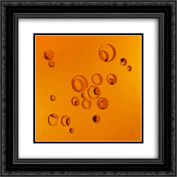 Intersuperficie Curva Arancio 20x20 Black Ornate Wood Framed Art Print Poster with Double Matting by Scheggi, Paolo