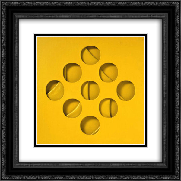 Intersuperficie curva gialla 20x20 Black Ornate Wood Framed Art Print Poster with Double Matting by Scheggi, Paolo