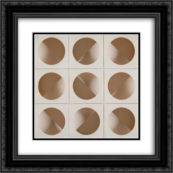 Struttura Modulare 20x20 Black Ornate Wood Framed Art Print Poster with Double Matting by Scheggi, Paolo