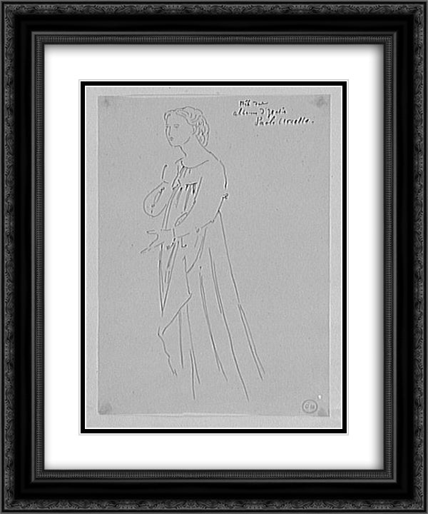 After a work 20x24 Black Ornate Wood Framed Art Print Poster with Double Matting by Uccello, Paolo