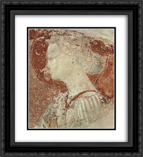 Fresco in the cloister of San Miniato al Monte Loggia in Florence 20x22 Black Ornate Wood Framed Art Print Poster with Double Matting by Uccello, Paolo