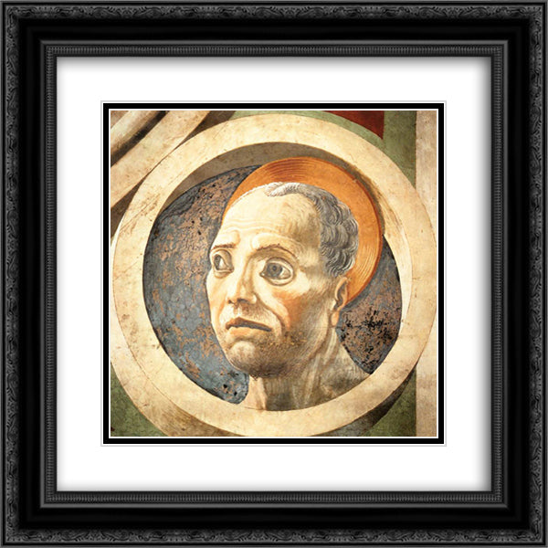 Head of Prophet 20x20 Black Ornate Wood Framed Art Print Poster with Double Matting by Uccello, Paolo