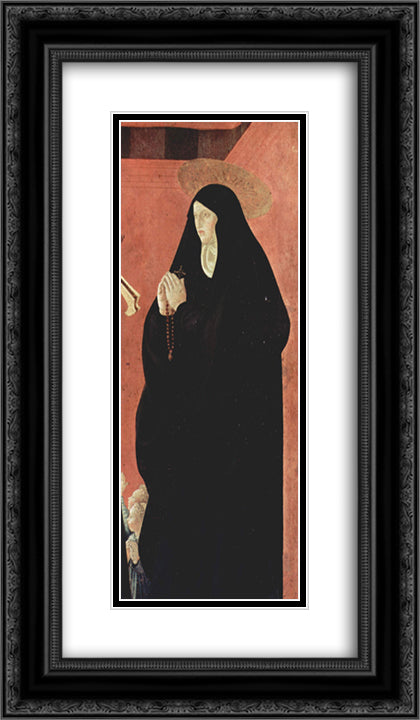 Saints and two children 14x24 Black Ornate Wood Framed Art Print Poster with Double Matting by Uccello, Paolo