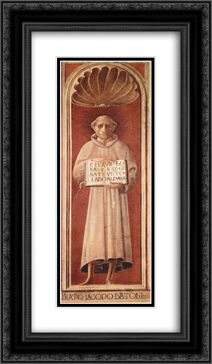 Scene St. James of Todi 14x24 Black Ornate Wood Framed Art Print Poster with Double Matting by Uccello, Paolo